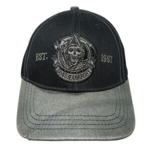 Sons of Anarchy Baseball Cap Black Gray One Size Slideback Suede Brim SAMCRO Hat